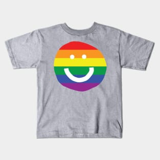 Pride Smiley Face White Eyes Kids T-Shirt